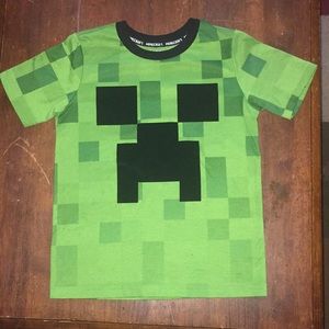 Boys Minecraft Creeper Short Sleeve Shirt